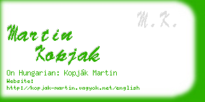 martin kopjak business card
