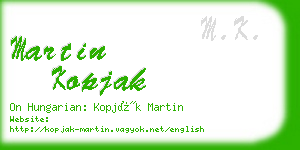 martin kopjak business card